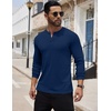 image:imageCOOFANDY Mens Henley Shirts Long Sleeve Button TShirt Lightweight Fashion Casual Pullover ShirtNavy Blue