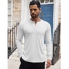 image:imageCOOFANDY Mens Henley Shirts Long Sleeve Button TShirt Lightweight Fashion Casual Pullover ShirtWhite