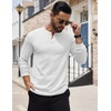 image:imageCOOFANDY Mens Henley Shirts Long Sleeve Button TShirt Lightweight Fashion Casual Pullover ShirtWhite