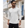image:imageCOOFANDY Mens Henley Shirts Long Sleeve Button TShirt Lightweight Fashion Casual Pullover ShirtWhite