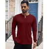 image:imageCOOFANDY Mens Henley Shirts Long Sleeve Button TShirt Lightweight Fashion Casual Pullover ShirtWine Red