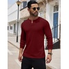image:imageCOOFANDY Mens Henley Shirts Long Sleeve Button TShirt Lightweight Fashion Casual Pullover ShirtWine Red