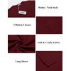 image:imageCOOFANDY Mens Henley Shirts Long Sleeve Button TShirt Lightweight Fashion Casual Pullover ShirtWine Red