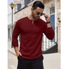 image:imageCOOFANDY Mens Henley Shirts Long Sleeve Button TShirt Lightweight Fashion Casual Pullover ShirtWine Red