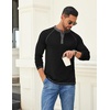 image:imageCOOFANDY Mens Henley Shirts Long Sleeve Casual Button V Neck TShirt Lightweight Fashion Pullover ShirtsBlack
