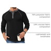 image:imageCOOFANDY Mens Henley Shirts Long Sleeve Casual Button V Neck TShirt Lightweight Fashion Pullover ShirtsBlack
