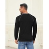 image:imageCOOFANDY Mens Henley Shirts Long Sleeve Casual Button V Neck TShirt Lightweight Fashion Pullover ShirtsBlack