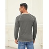 image:imageCOOFANDY Mens Henley Shirts Long Sleeve Casual Button V Neck TShirt Lightweight Fashion Pullover ShirtsDark Heather Grey