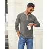 image:imageCOOFANDY Mens Henley Shirts Long Sleeve Casual Button V Neck TShirt Lightweight Fashion Pullover ShirtsDark Heather Grey
