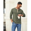 image:imageCOOFANDY Mens Henley Shirts Long Sleeve Casual Button V Neck TShirt Lightweight Fashion Pullover ShirtsHeather Army Green