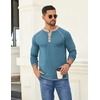 image:imageCOOFANDY Mens Henley Shirts Long Sleeve Casual Button V Neck TShirt Lightweight Fashion Pullover ShirtsHeather Blue