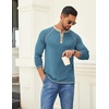 image:imageCOOFANDY Mens Henley Shirts Long Sleeve Casual Button V Neck TShirt Lightweight Fashion Pullover ShirtsHeather Blue
