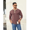 image:imageCOOFANDY Mens Henley Shirts Long Sleeve Casual Button V Neck TShirt Lightweight Fashion Pullover ShirtsHeather Burgundy