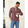 image:imageCOOFANDY Mens Henley Shirts Long Sleeve Casual Button V Neck TShirt Lightweight Fashion Pullover ShirtsHeather Burgundy