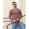 image:imageCOOFANDY Mens Henley Shirts Long Sleeve Casual Button V Neck TShirt Lightweight Fashion Pullover ShirtsHeather Burgundy