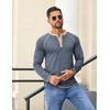 image:imageCOOFANDY Mens Henley Shirts Long Sleeve Casual Button V Neck TShirt Lightweight Fashion Pullover ShirtsHeather Dark Blue