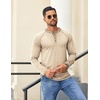 image:imageCOOFANDY Mens Henley Shirts Long Sleeve Casual Button V Neck TShirt Lightweight Fashion Pullover ShirtsHeather Khaki
