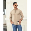 image:imageCOOFANDY Mens Henley Shirts Long Sleeve Casual Button V Neck TShirt Lightweight Fashion Pullover ShirtsHeather Khaki