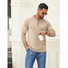 image:imageCOOFANDY Mens Henley Shirts Long Sleeve Casual Button V Neck TShirt Lightweight Fashion Pullover ShirtsHeather Khaki