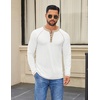 image:imageCOOFANDY Mens Henley Shirts Long Sleeve Casual Button V Neck TShirt Lightweight Fashion Pullover ShirtsWhite