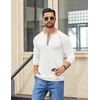 image:imageCOOFANDY Mens Henley Shirts Long Sleeve Casual Button V Neck TShirt Lightweight Fashion Pullover ShirtsWhite