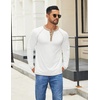 image:imageCOOFANDY Mens Henley Shirts Long Sleeve Casual Button V Neck TShirt Lightweight Fashion Pullover ShirtsWhite