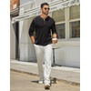 image:imageCOOFANDY Mens Henley Shirts Long Sleeve Casual Maverick Slub Henley TShirts Lightweight Basic Tee01black