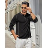 image:imageCOOFANDY Mens Henley Shirts Long Sleeve Casual Maverick Slub Henley TShirts Lightweight Basic Tee01black