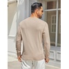 image:imageCOOFANDY Mens Henley Shirts Long Sleeve Casual Maverick Slub Henley TShirts Lightweight Basic Tee01light Khaki