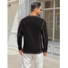 image:imageCOOFANDY Mens Henley Shirts Long Sleeve Casual Maverick Slub Henley TShirts Lightweight Basic Tee02black