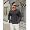 image:imageCOOFANDY Mens Henley Shirts Long Sleeve Casual Maverick Slub Henley TShirts Lightweight Basic Tee02dark Gray