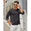image:imageCOOFANDY Mens Henley Shirts Long Sleeve Casual Maverick Slub Henley TShirts Lightweight Basic Tee02dark Gray