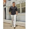 image:imageCOOFANDY Mens Henley Shirts Long Sleeve Casual Maverick Slub Henley TShirts Lightweight Basic Tee02dark Gray