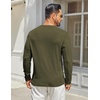 image:imageCOOFANDY Mens Henley Shirts Long Sleeve Casual Maverick Slub Henley TShirts Lightweight Basic TeeArmy Green