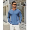 image:imageCOOFANDY Mens Henley Shirts Long Sleeve Casual Maverick Slub Henley TShirts Lightweight Basic TeeBlue
