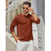 image:imageCOOFANDY Mens Henley Shirts Long Sleeve Casual Maverick Slub Henley TShirts Lightweight Basic TeeCaramel