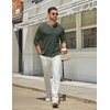 image:imageCOOFANDY Mens Henley Shirts Long Sleeve Casual Maverick Slub Henley TShirts Lightweight Basic TeeDark Army Green