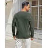 image:imageCOOFANDY Mens Henley Shirts Long Sleeve Casual Maverick Slub Henley TShirts Lightweight Basic TeeDark Army Green