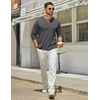 image:imageCOOFANDY Mens Henley Shirts Long Sleeve Casual Maverick Slub Henley TShirts Lightweight Basic TeeDark Gray