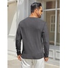 image:imageCOOFANDY Mens Henley Shirts Long Sleeve Casual Maverick Slub Henley TShirts Lightweight Basic TeeDark Gray