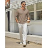 image:imageCOOFANDY Mens Henley Shirts Long Sleeve Casual Maverick Slub Henley TShirts Lightweight Basic TeeKhaki