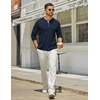 image:imageCOOFANDY Mens Henley Shirts Long Sleeve Casual Maverick Slub Henley TShirts Lightweight Basic TeeNavy Blue
