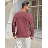 image:imageCOOFANDY Mens Henley Shirts Long Sleeve Casual Maverick Slub Henley TShirts Lightweight Basic TeeWine Red