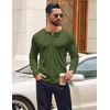 image:imageCOOFANDY Mens Henley Shirts Long Sleeve Casual Pullover Shirt Fashion Button TShirtArmy Green