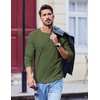 image:imageCOOFANDY Mens Henley Shirts Long Sleeve Casual Pullover Shirt Fashion Button TShirtArmy Green