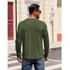 image:imageCOOFANDY Mens Henley Shirts Long Sleeve Casual Pullover Shirt Fashion Button TShirtArmy Green
