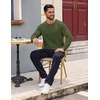 image:imageCOOFANDY Mens Henley Shirts Long Sleeve Casual Pullover Shirt Fashion Button TShirtArmy Green