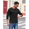 image:imageCOOFANDY Mens Henley Shirts Long Sleeve Casual Pullover Shirt Fashion Button TShirtBlack