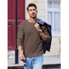image:imageCOOFANDY Mens Henley Shirts Long Sleeve Casual Pullover Shirt Fashion Button TShirtBrown