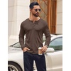 image:imageCOOFANDY Mens Henley Shirts Long Sleeve Casual Pullover Shirt Fashion Button TShirtBrown